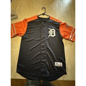 New Detroit Tigers Official MLB Button Down Dynasty Jersey Size Men Medium